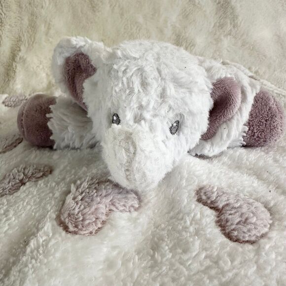 Blankets and Beyond Elephant Baby Security Blanket Lovey Plush Pink Hearts - Picture 3 of 6